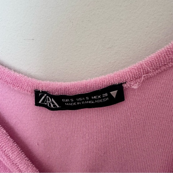 Zara Pink Fitted Crop Tank Top bubblegum pink S - Picture 5 of 5